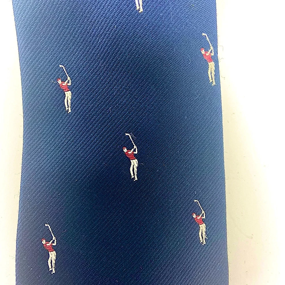 Vintage Pintail golfer tie. Navy. 3” wide.polyester/Silk.